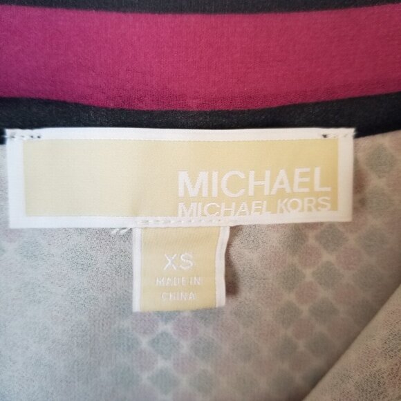 Michael Kors Cocktail Dress Size XS Border-Print Handkerchief Hem Lined - Picture 12 of 12